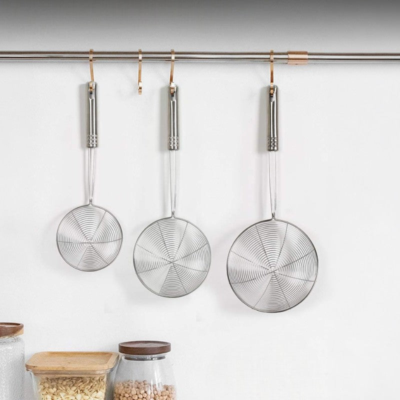 Stainless Steel Spider Strainer Set with Handles - Set Of Three