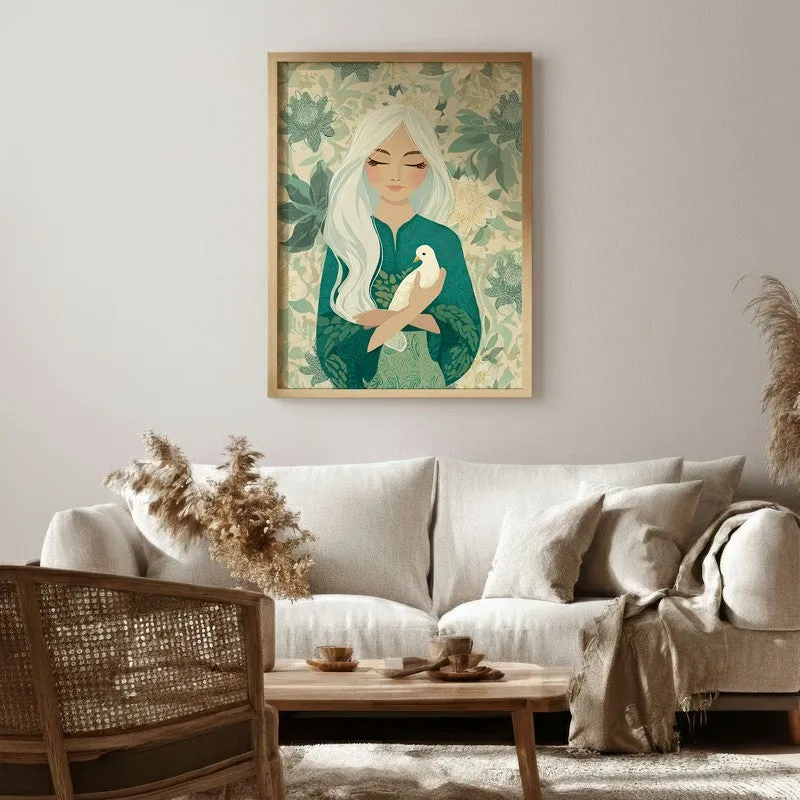 Florwyn Canvas Wall Painting - Brown Frame media 1