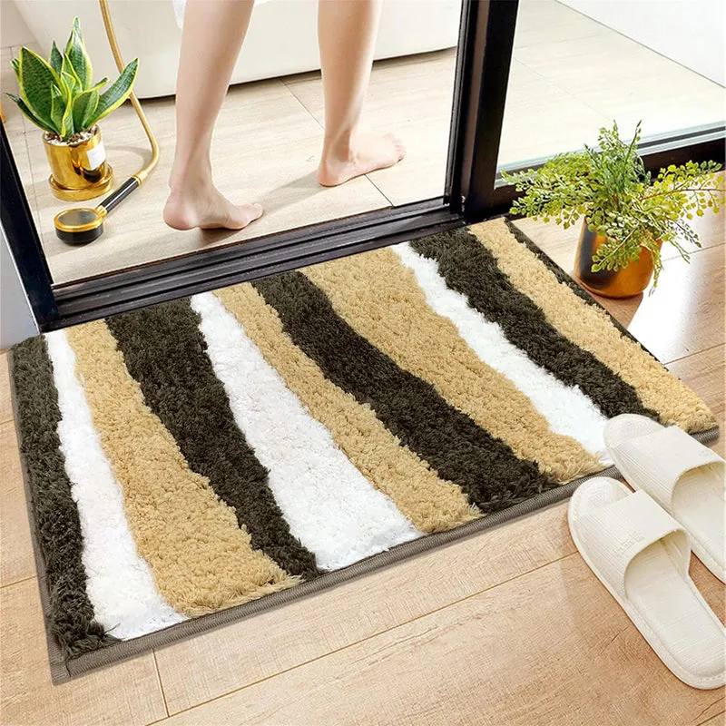 Stripe Steps Microfiber Bath Mat - Gold media 3