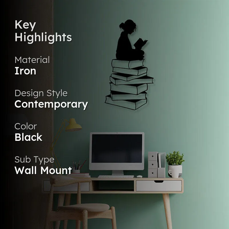 Voracious Reader Black Iron Wall Accent media 2
