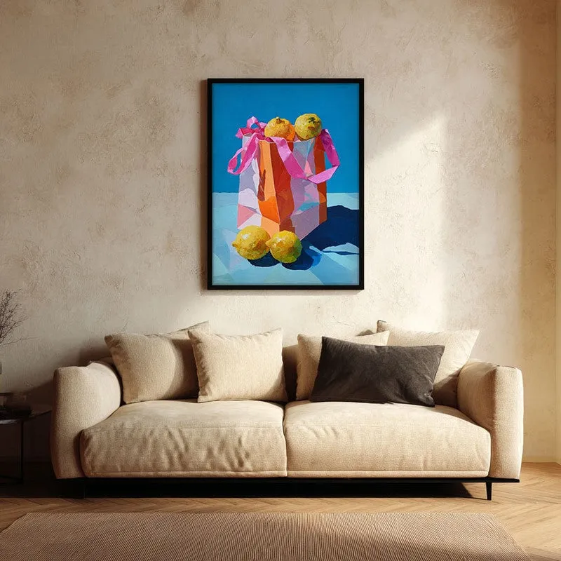 Citrus Canvas Canvas Wall Painting - Black Frame media 1