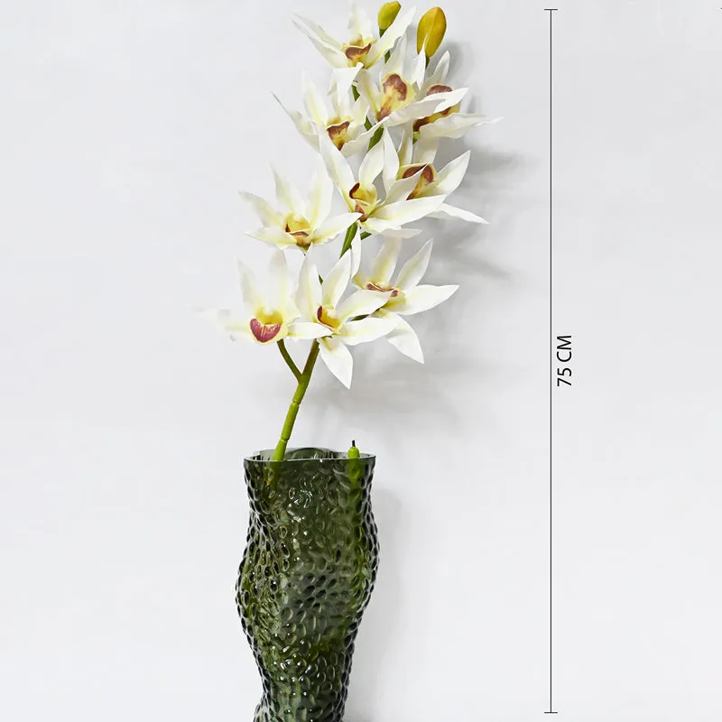 White artificial orchid flower stick shown at approximately 75 cm height