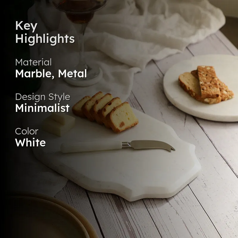 Bergamo Marble Platter With Knife - Two Piece Set media 2