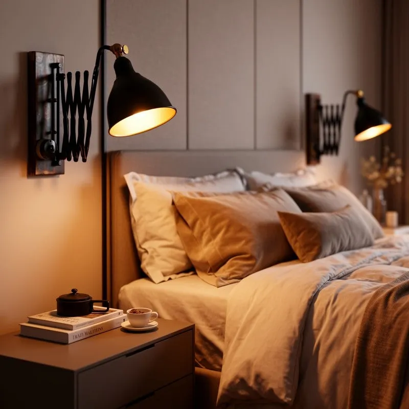 Lumen Wooden & Iron Wall Lamp media 5