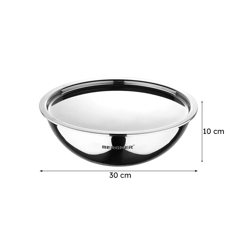 Bergner Argent Triply Stainless Steel Induction Base Tasra With Lid - 3900 ML media 10
