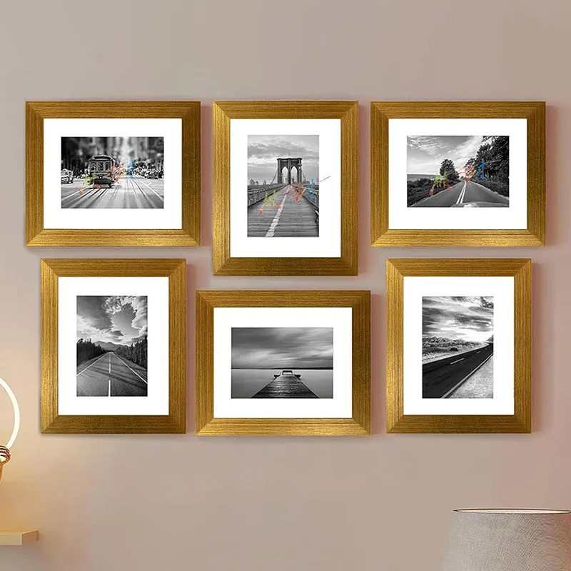 Willow Noir Rectangle Photo Frame (Gold) - Set Of Six media 1