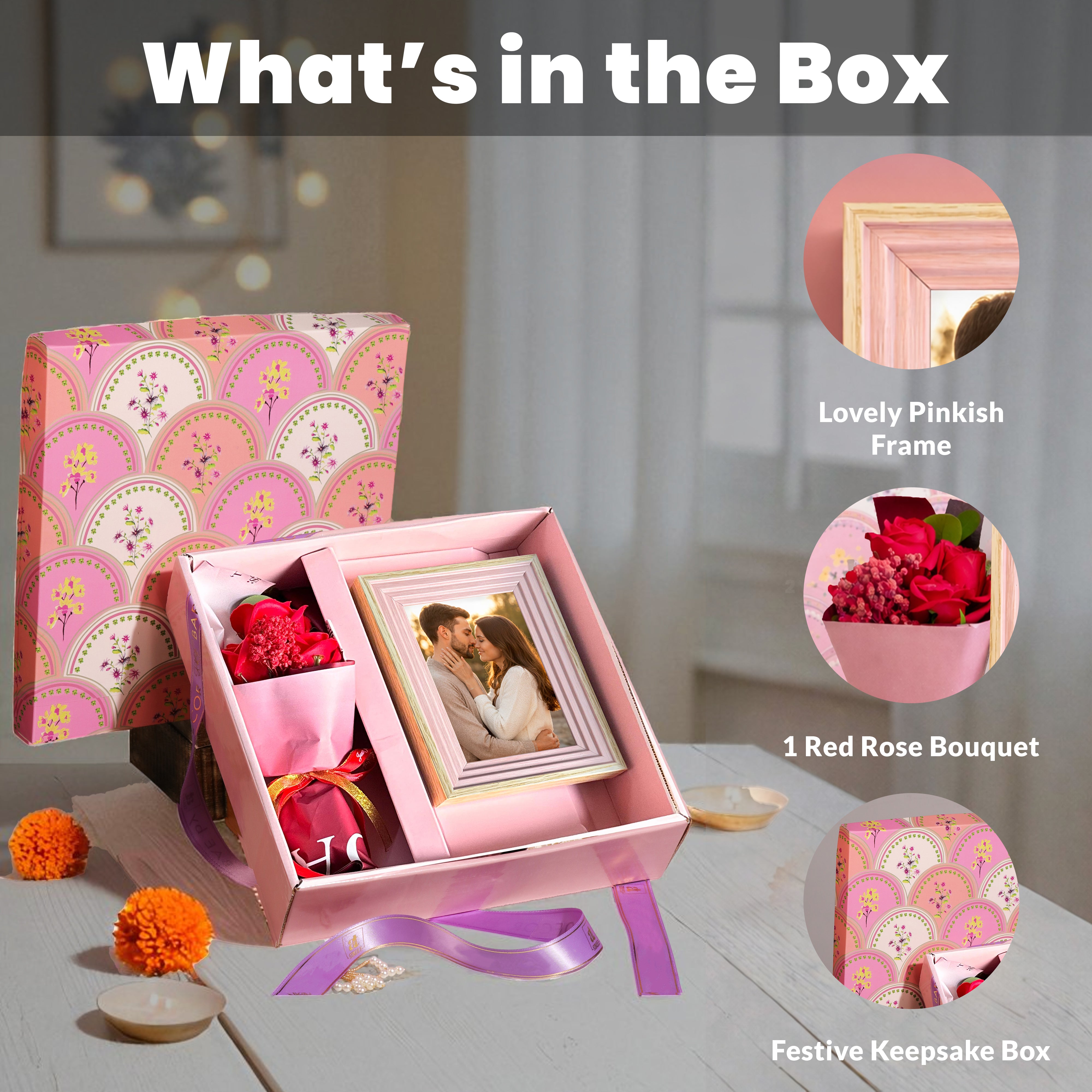 SoftHue MDF Photo Frame Gift Box - Pink media 3