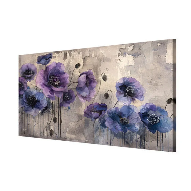Purple Poppies Wall Painting media 5