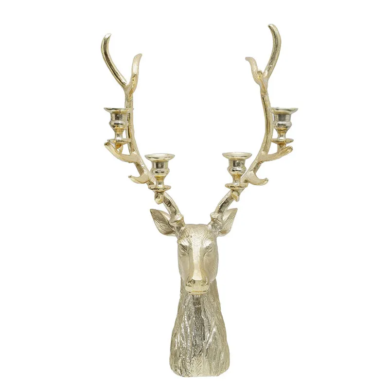 Stag Shine Candle Holder - Gold media 4