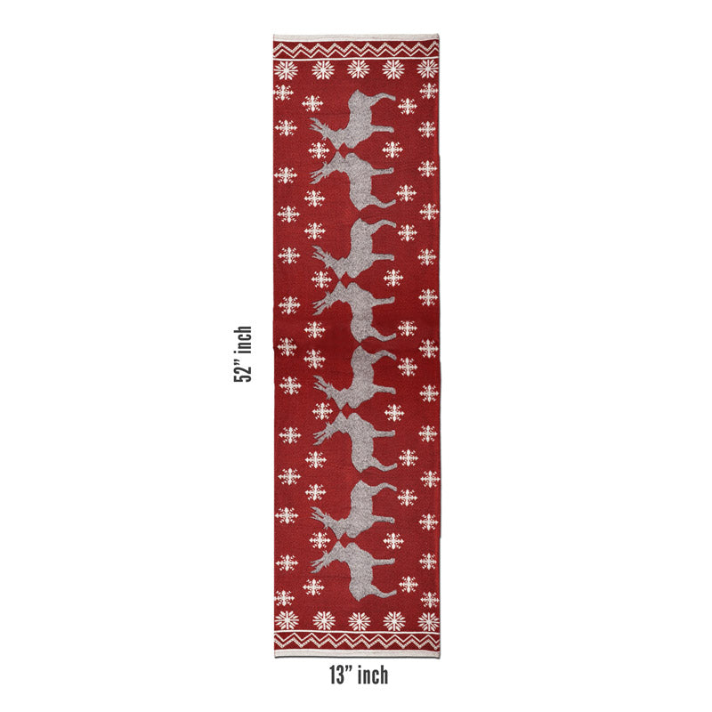 Crimson Stag Jacquard Woven Placemat With Runner - Seven Piece Set media 7