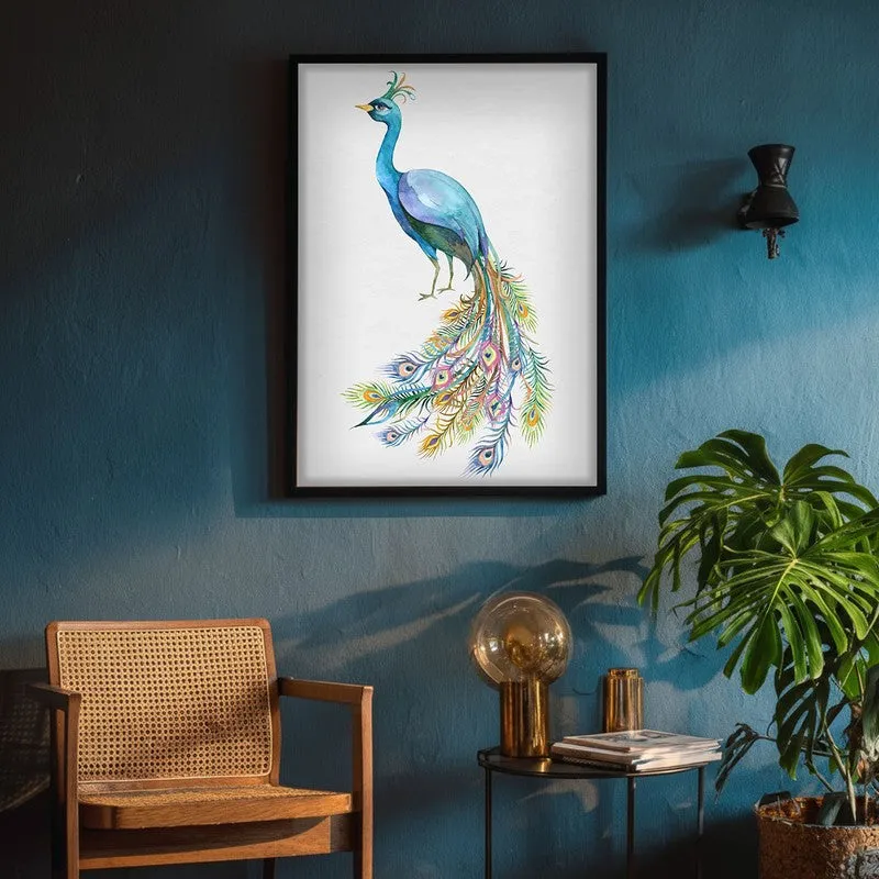 Fragile Peacock Archival Paper Wall Art With Frame media 5