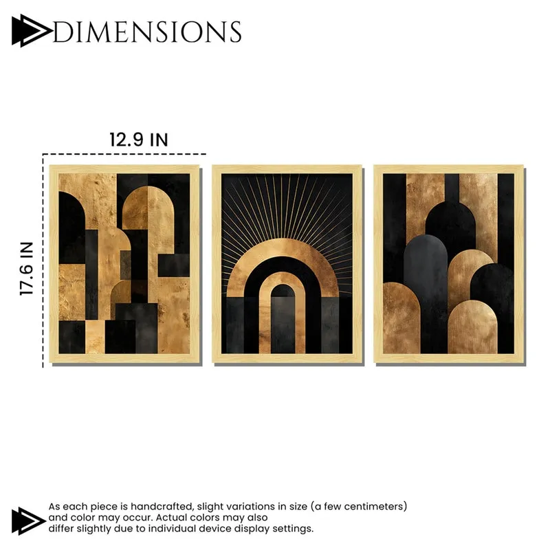 Midnight Gold Abstract Wall Art - Set Of Three media 7