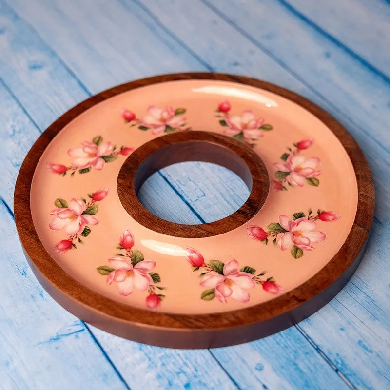 Maple Mark Dessert (Wood,Ceramic) Platter - Two Piece Set media 5