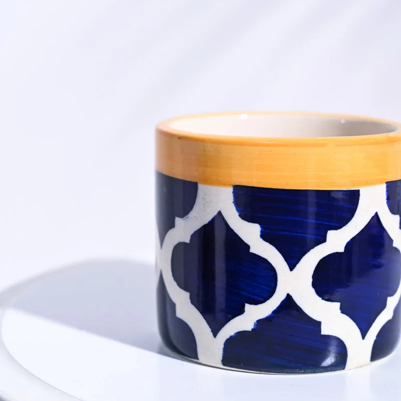Ugaoo Pipe Rose Blue Ceramic Pot media 4