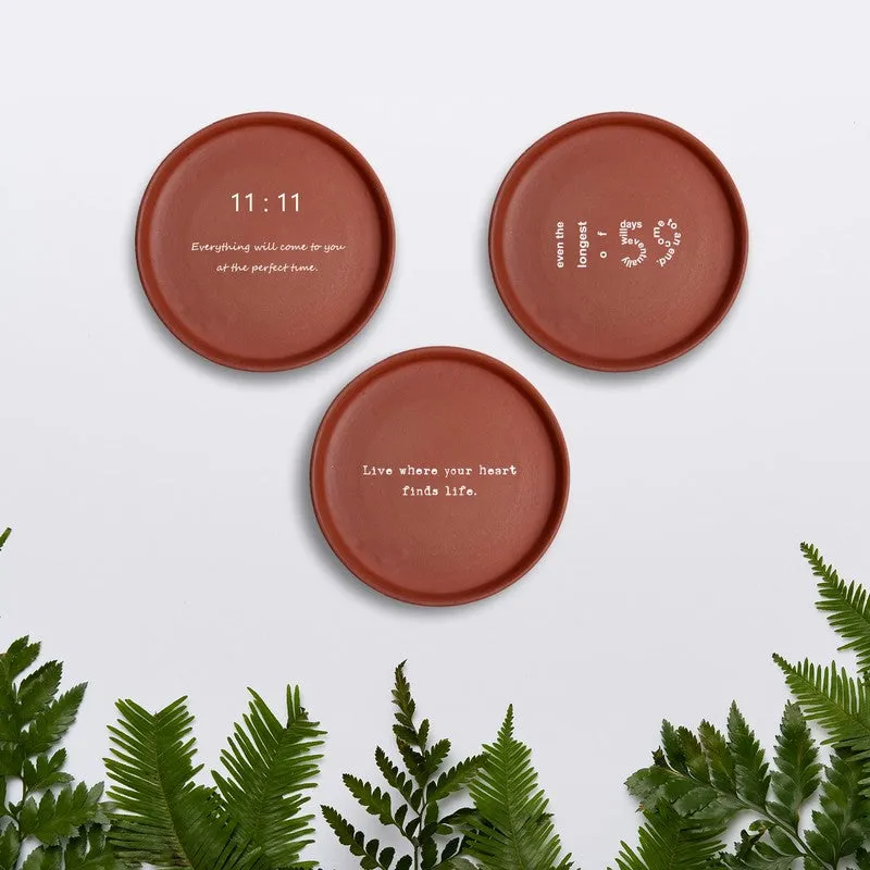 Live in Present Terracotta Wall Plate - Set Of Three media 1
