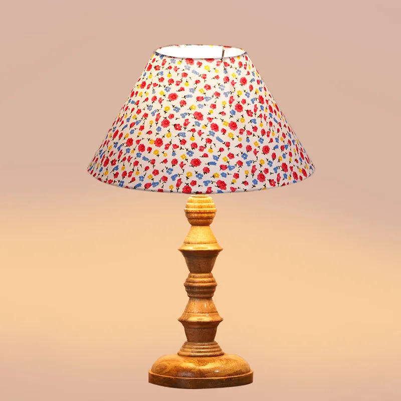 Fleura Cone Timber Wooden Table Lamp - Multicolor media 4