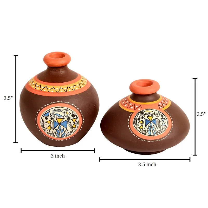 Karishma Terracotta & Wood Wall Shelve With Pot - Four Piece Set media 7
