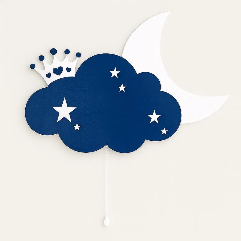 Sleepy Night Sky Cloud Battery Operated MDF Wall Lamp - Blue media 3