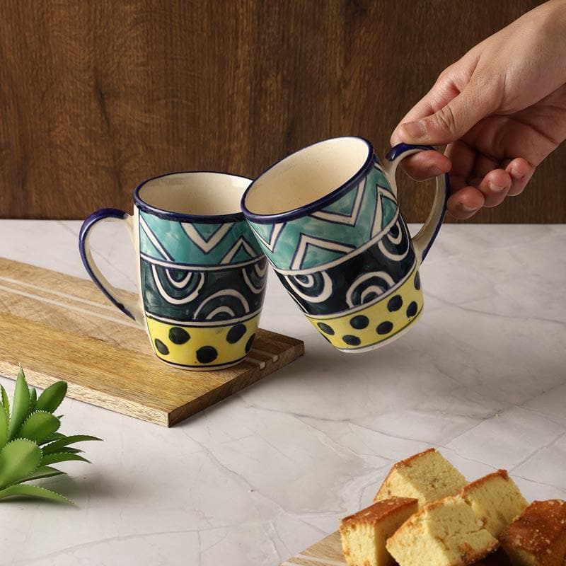 Zubi Ceramic Coffee Mug (270 mL) - Two Piece Set