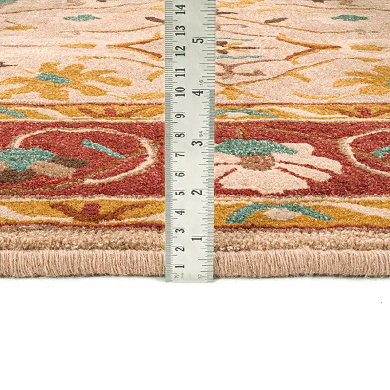 Ahriman Hand Tufted Ethnic Wool & Nylon Carpet - Beige media 9