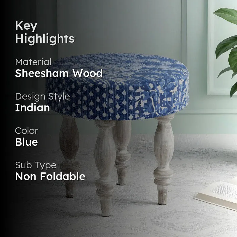 Savex Sheesham Wooden Bench - Blue media 2