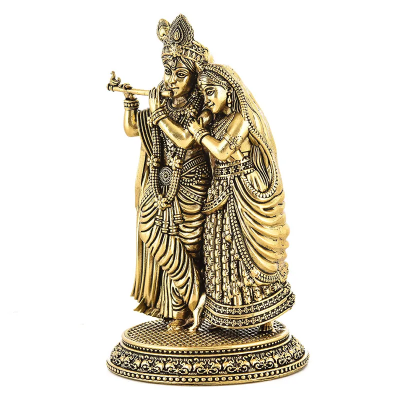 Blessed Radha Krishna Brass Idol media 4