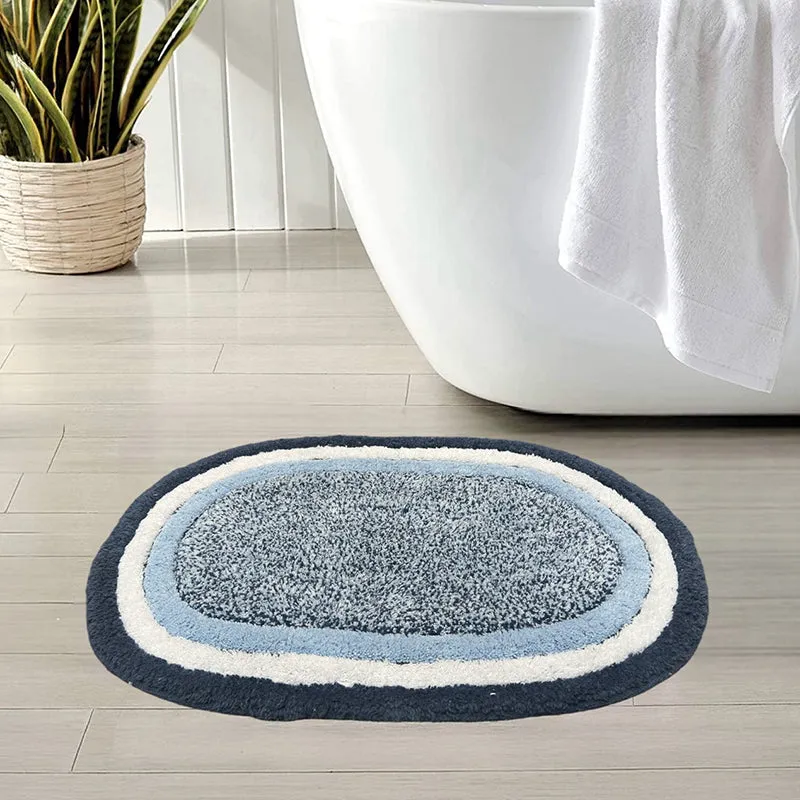 Trenza Cotton Bath Mat - Blue media 1