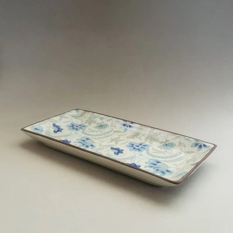 Florale Ceramic Rectangular Platter - Blue media 5