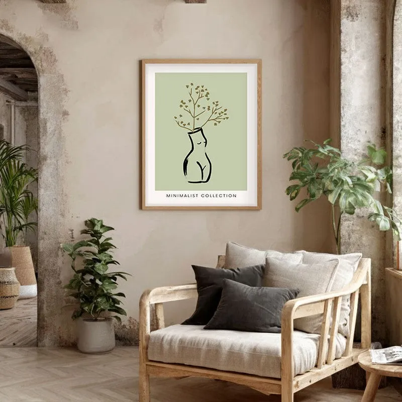 Rooted Grace Canvas Wall Painting With Brown Frame media 5