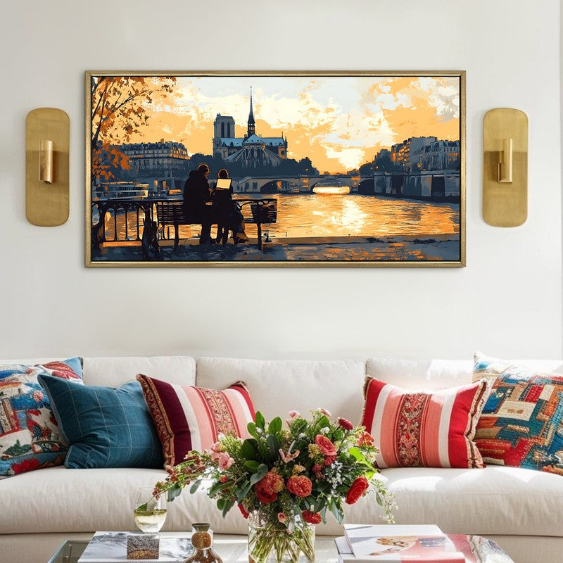 Twilight Canvas Wall Painting With Frame