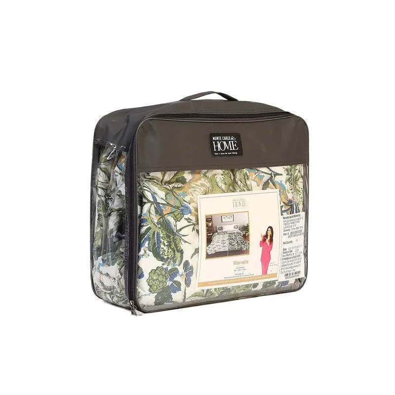 Monte Carlo Bloomora Floral Polyester Reversible Comforter (Green) - 120 GSM media 7