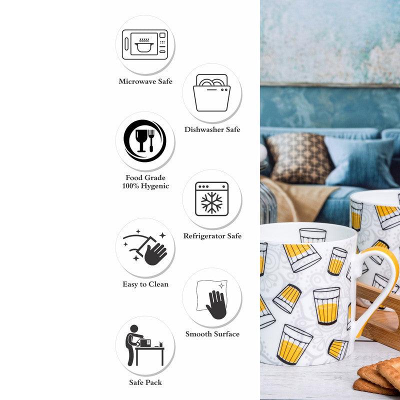 Chai Bone China Coffee Mug (320 mL Each) - Set of Two media 5