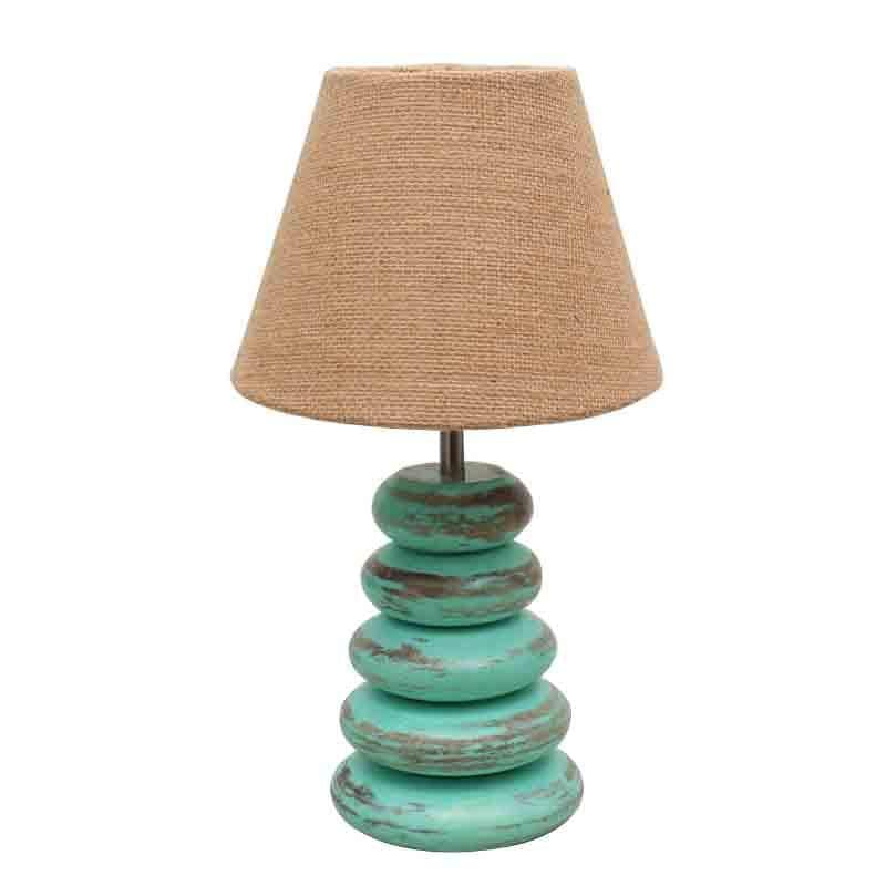 Amber Pebbles Fabric Table Lamp - Blue,Brown media 3
