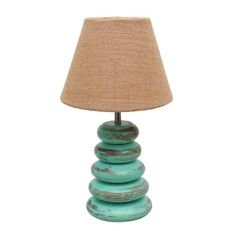 Amber Pebbles Fabric Table Lamp - Blue,Brown media 3