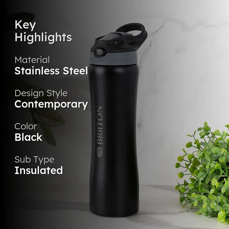 Handy Quench Hot & Cold Thermos Water Bottle (Black) - 750 mL media 2