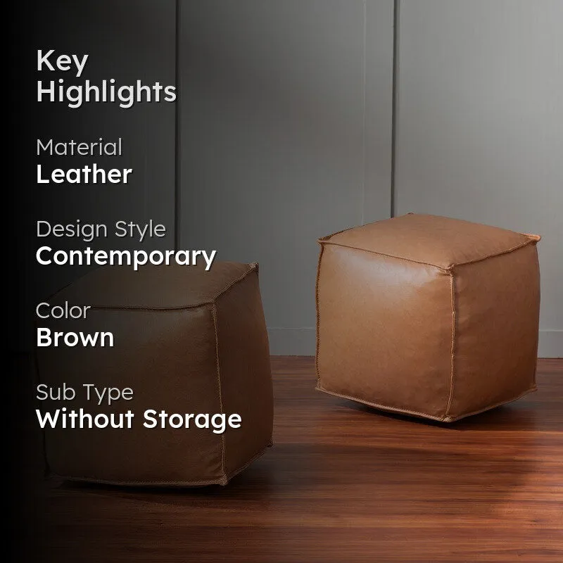 Material Focus Pouffe (Brown) - Set Of Two media 2