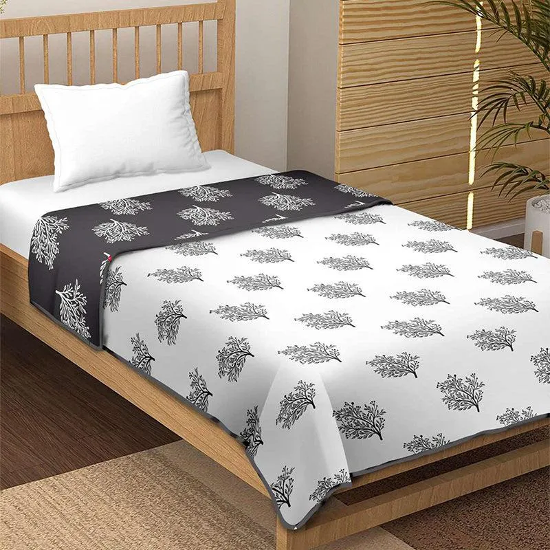 Paalki Reversible Cotton Dohar (Grey)  - 180 GSM media 5