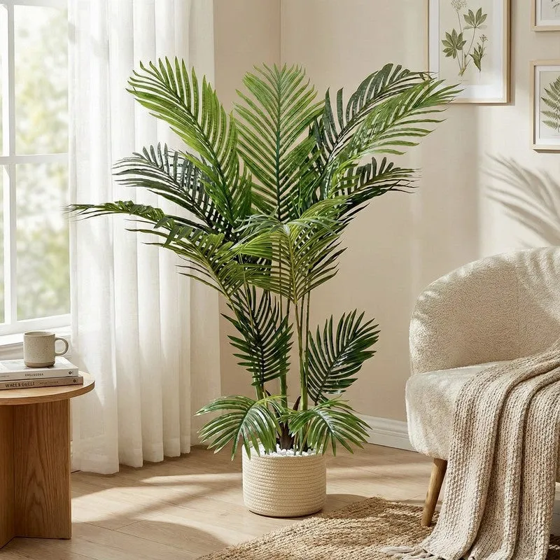 Palmora Artificial Areca Palm Plant With Black Plastic Pot - 3.9 ft media 5