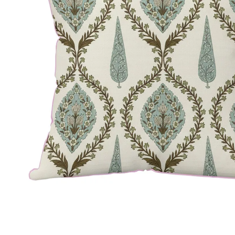 Teardrop Motif White & Green Cushion Cover Set - Set Of Five media 5