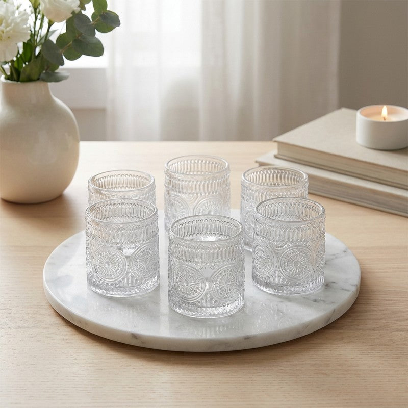 Sipra Whiskey Glasses (Trasparent,350 mL Each) - Set Of Six - 350 ML