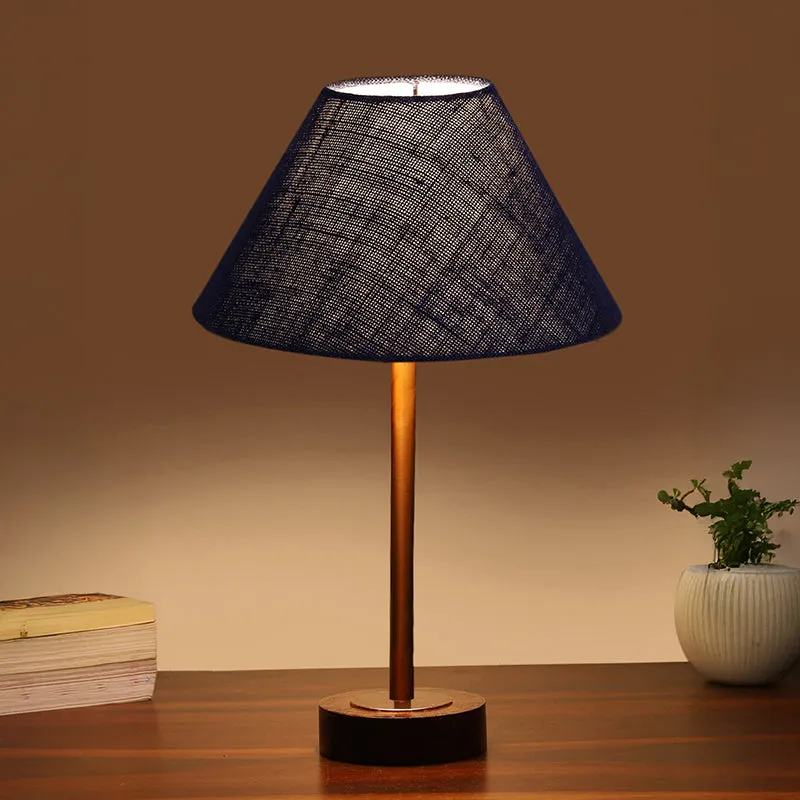 Sienna II Rodin Wooden Table Lamp - Blue,Copper,Brown media 1