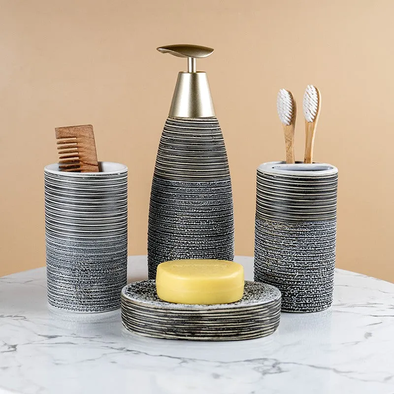 AquaForm Ceramic Bathroom Set - Four Piece Set media 1