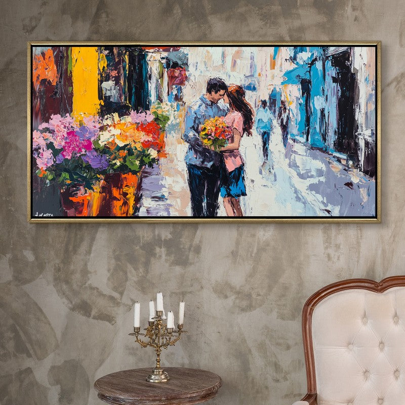 Whispers of Love Canvas Wall Painting With Frame