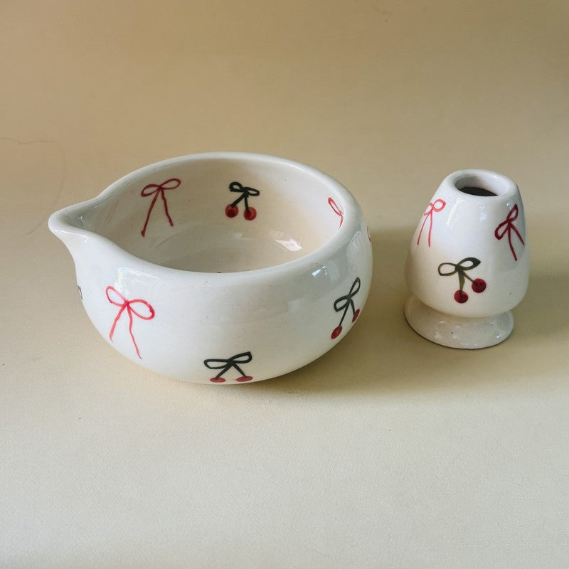 Hoshi Ceramic Matcha Bowl & Whisk Holder Set - 550 mL media 6