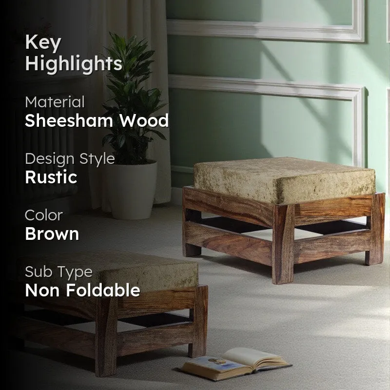 Mexon Sheesham Wooden Bench with Cushions (Brown) - Four Piece Set media 2