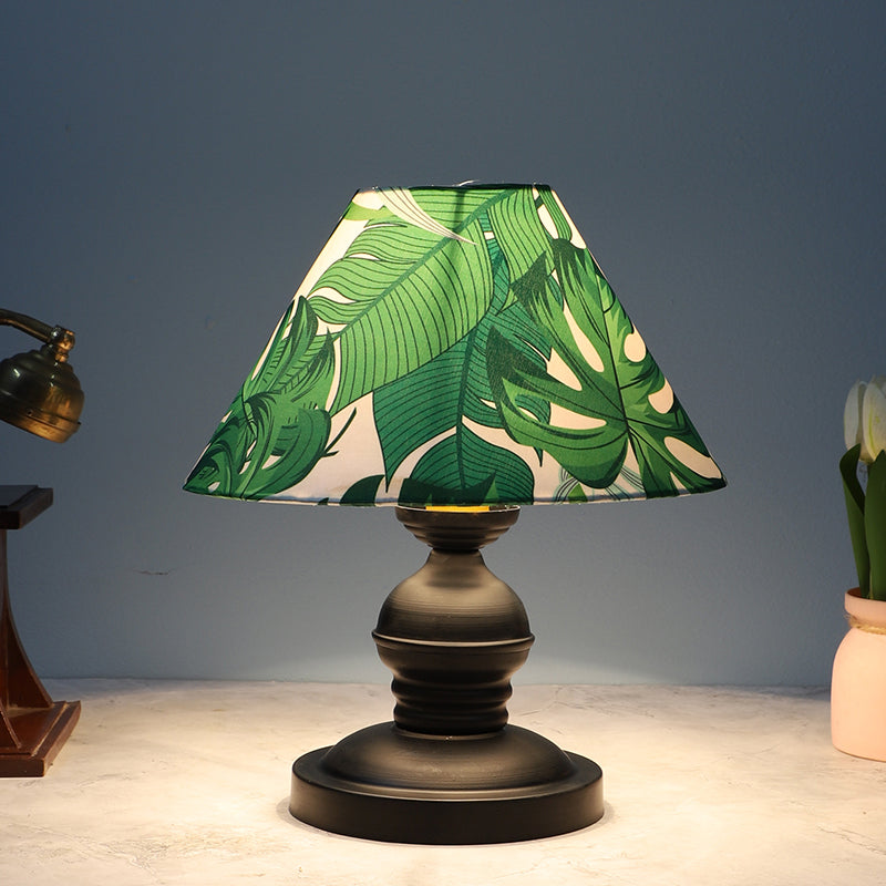 Kaizen Prima Printed Mango Wood Table Lamp - Green,Black,White