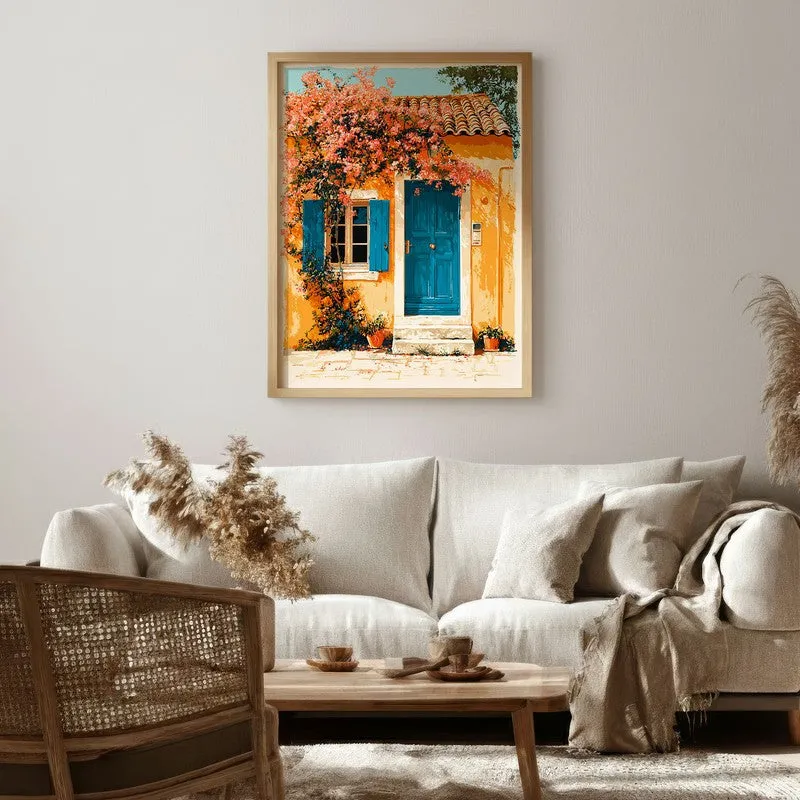 Sunny Day Canvas Wall Painting - Brown Frame media 1