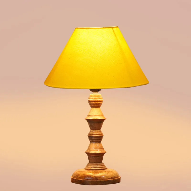 Cotin II Timber Wooden Table Lamp - Yellow,Brown media 4