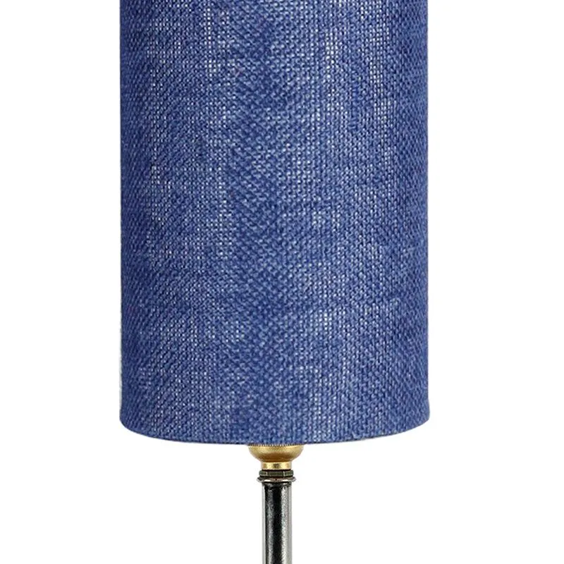 Hisha Wooden Table Lamp With Jute Shade - Blue,Brown media 3