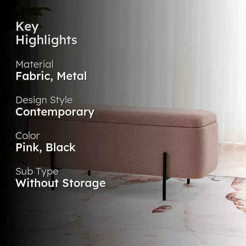 Santrell Fabric & Metal Bench - Pink media 2